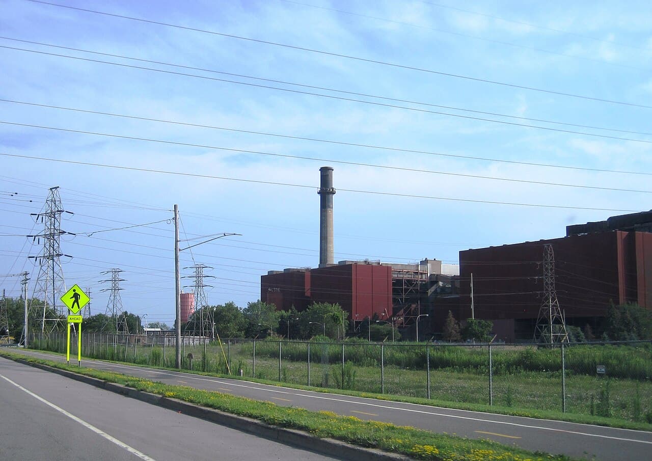 The closed Huntley Generating Station viewed from River Road in Tonawanda
